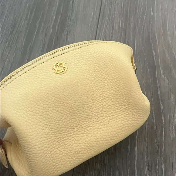 Dagne Dover Yellow Lola Leather Cosmetics Pouch Size Small - Picture 3 of 15